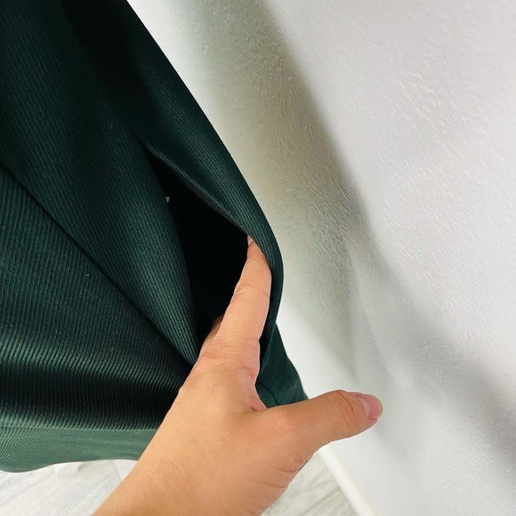 TOPSHOP WOMENS PINE DARK GREEN LACE UP SHORT SLEEVE MINI POCKET DRESS - Picture 3 of 6